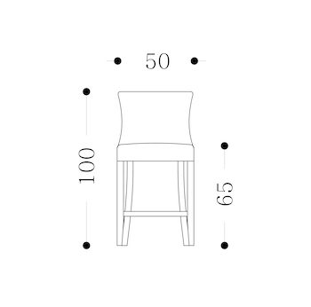 FLORENCE STOOL - 65cm height Technical Drawing